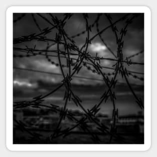 Razor And Barbed Wire Sticker